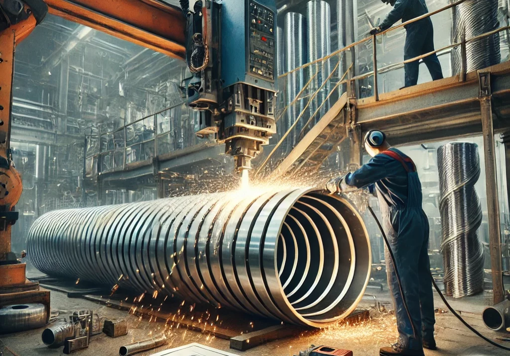 DALL·E-2025-03-17-10.57.34-An-industrial-workshop-where-workers-are-cutting-and-assembling-half-pipe-coil-serpentine-heat-exchangers.-A-CNC-cutting-machine-is-slicing-stainles.webp
